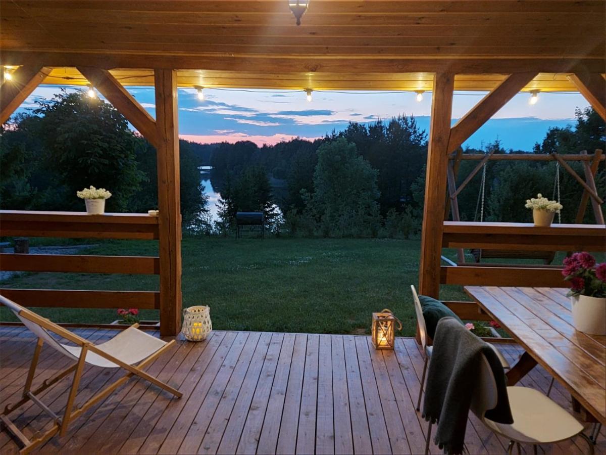 Domek Z Kominkiem Nad Jeziorem Z Jacuzzi Ogrodowym Sumowo  Exterior foto