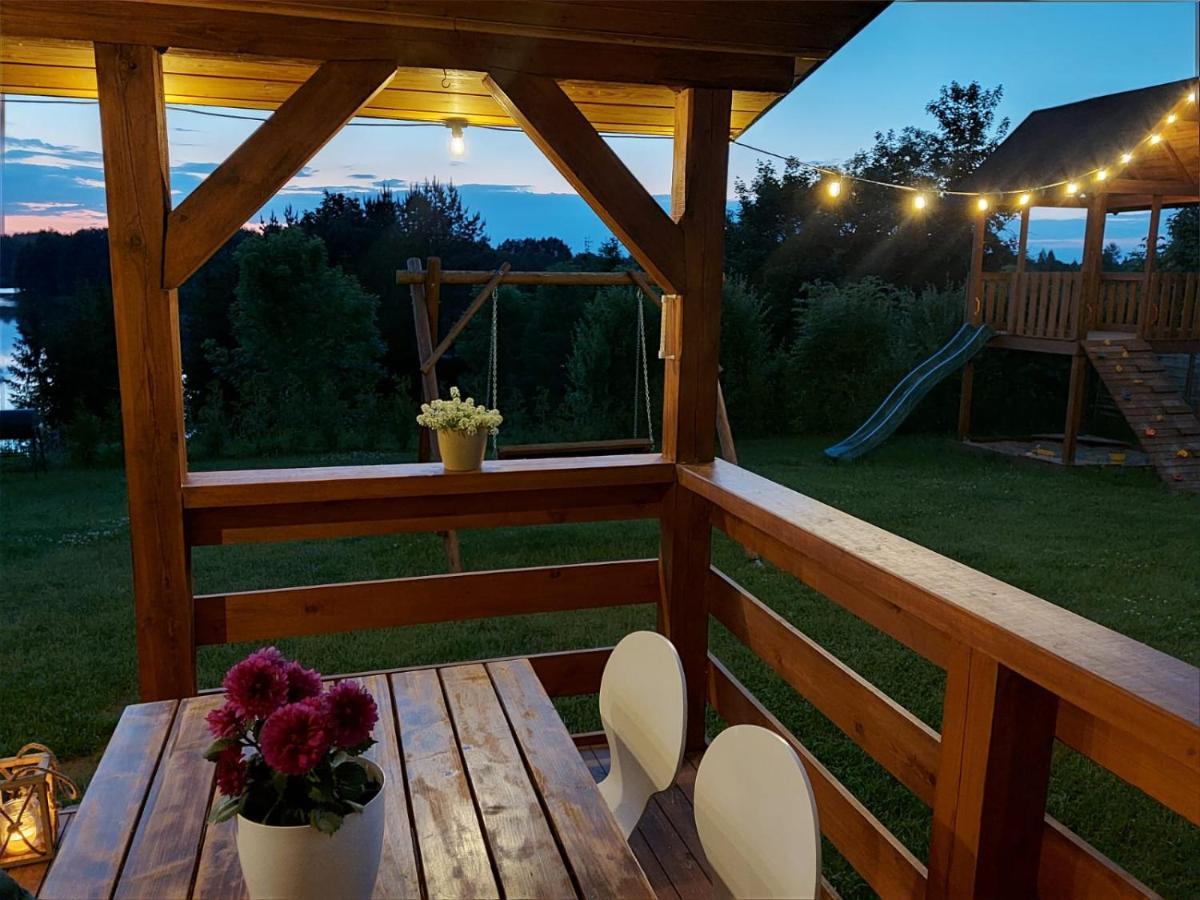 Domek Z Kominkiem Nad Jeziorem Z Jacuzzi Ogrodowym Sumowo  Exterior foto
